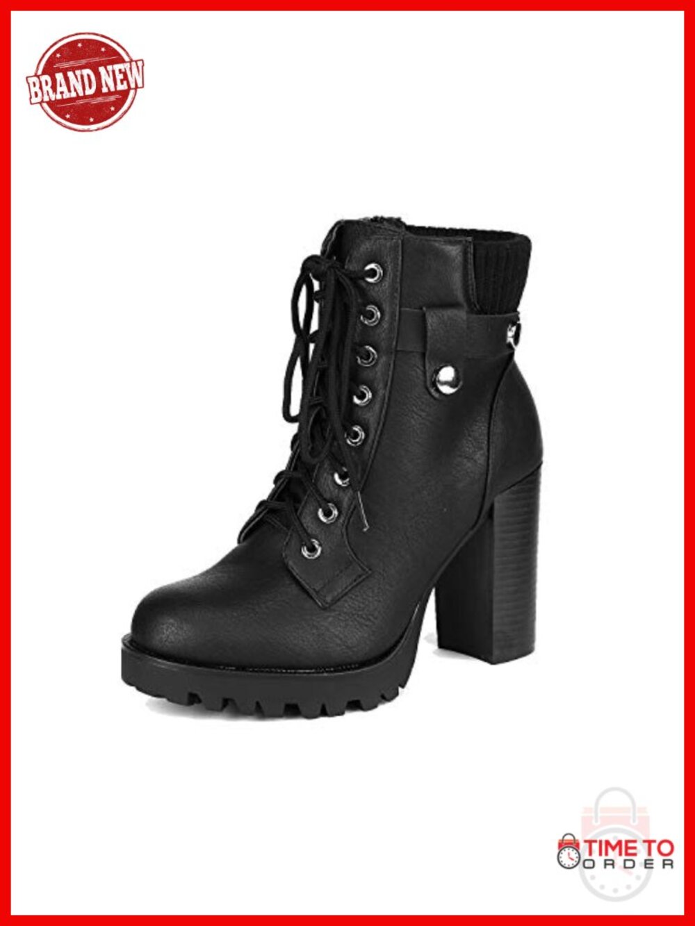 Women's Faux Leather Lace Up Combat Ankle Booties